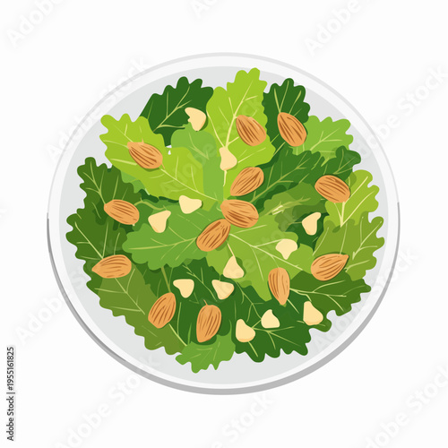 Grüner Salat mit Pinienkernen