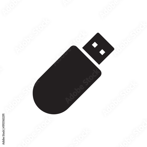 USB flash drive flat icon for apps and websites

