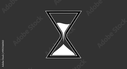 Minimalist Hourglass Icon Illustration, Time Concept, Dark Background, Graphic Design, Flat View, Untitled(23).eps Inspired