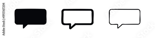 Speech bubble icons set. Chat and message box symbols for communication, conversation, and user interface.