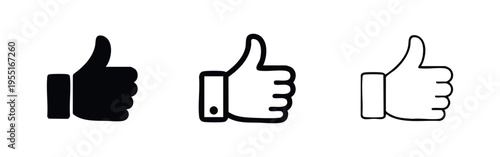 Positive Thumbs Up Gesture Icon Collection for Social Media