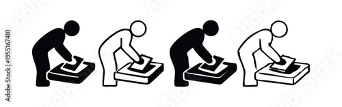 Voting and Ballot Casting Person Icon Set