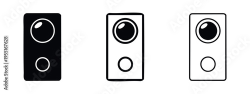 Audio Speaker Icon Set: Modern Sound System Symbol in Various Doodle Styles