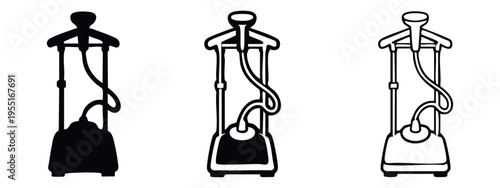 Garment Steamer or Clothes Steamer Icons Set
