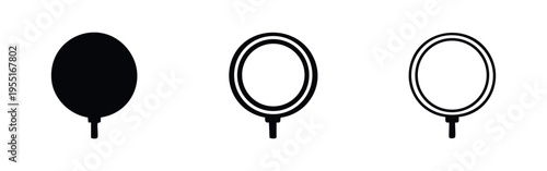 Microphone pop filter icon set, sound recording accessory in various styles