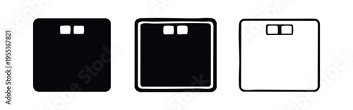 Washing Machine Top View Icon Set, Laundry Appliance Symbol Pack, Overhead Washer Dryer Vector