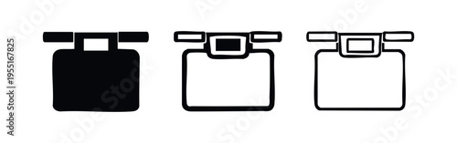 Top View Bed Icon Set for Home and Hotel Design, Minimalist Bedroom Furniture Symbol Pack