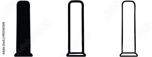 Tall Rectangular Smart Device Icon Set, Modern Soundbar Speaker Symbol Pack, Air Purifier Vector