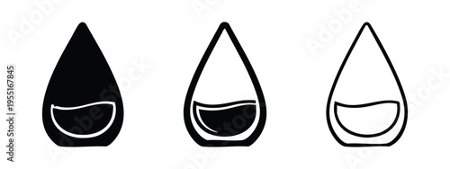 Earbud icon set in solid and outline styles for personal audio devices