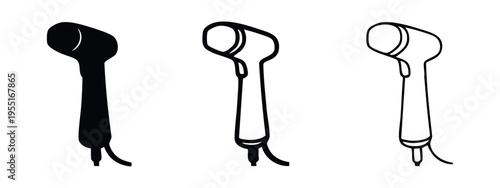 Minimalist earbud icon set in solid and outline variations