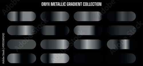 Onyx Metallic Gradient Collection Vector Set for Modern Design and UI Elements