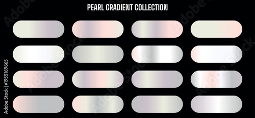 Pearl Gradient Collection Vector Swatches Set for UI Design, Web Elements, and Backgrounds
