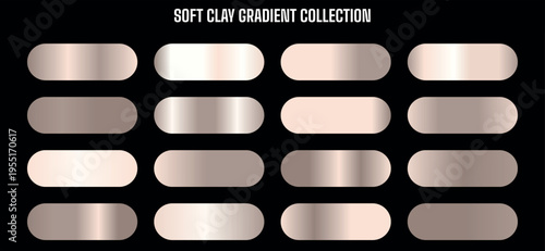 Soft Clay Gradient Collection Vector Swatches Set for Modern Design and UI Elements