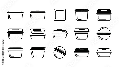Collection of various container icons.