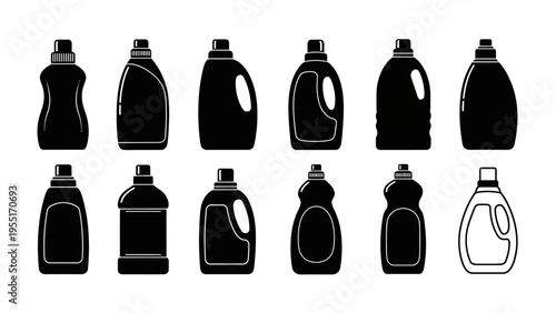 Collection of various detergent bottle designs.