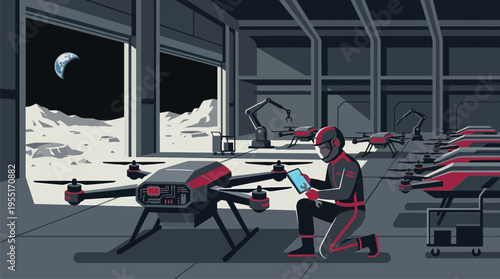 Person sitting with a drone indoors.