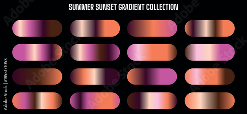 Summer Sunset Gradient Collection Vector Swatches for Modern Design and Backgrounds