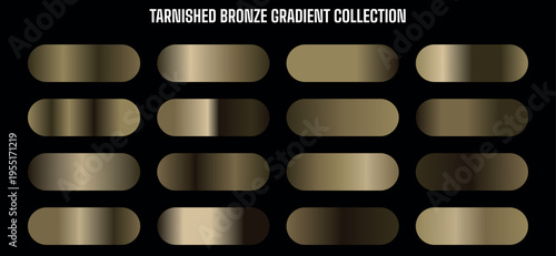 Tarnished Bronze Gradient Collection Vector Set for Metallic Textures and Backgrounds