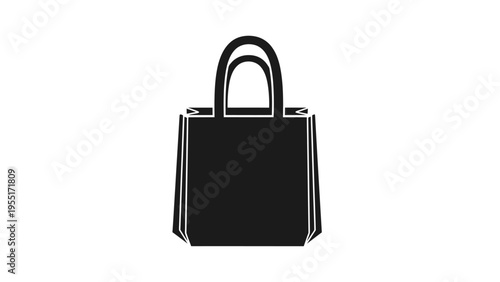 Simple black handbag icon design.