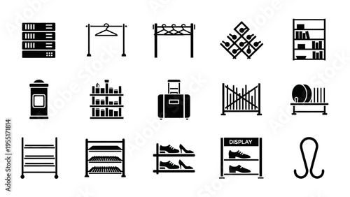 Collection of various storage and organization icons.