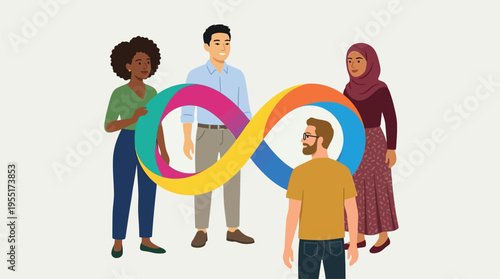 Diverse group of people standing together.