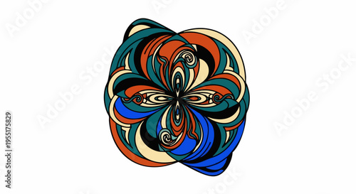 Colorful abstract floral design with intricate patterns and details.
