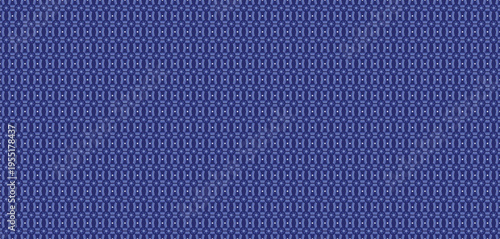 Seamless blue geometric pattern with intricate tribal elements, featuring dark royal blue and white colors, perfect for modern textile design, elegant wrapping paper, and decorative backgrounds.