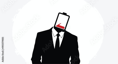 Businessman with smartphone head in suit and tie