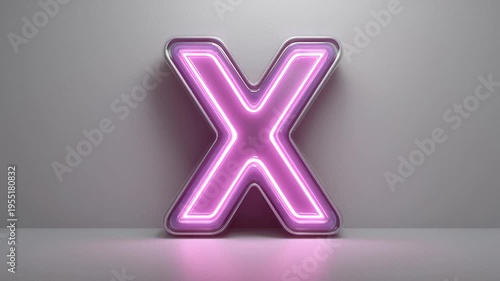 Glowing letter X displayed in a bold style on a uniform light background for design and creative projects