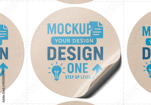Round Vinyl Sticker Mockup