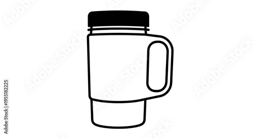 Black and white travel mug.