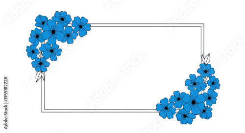 Blue Flowers in a Corner Border.