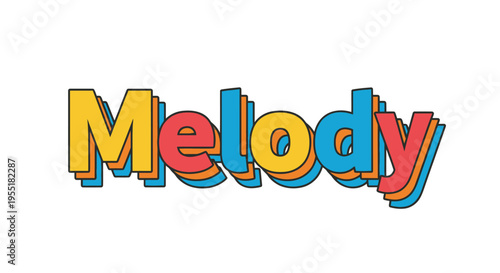 Colorful Melody Word Art Design.