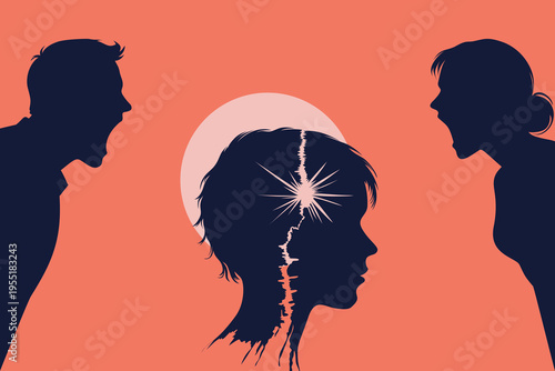 Child's Trauma in Divorce: Dysfunctional Parents Shouting, Fear, Discord & Pain