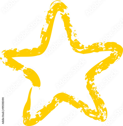 Star Brush Stroke Outline Doodle