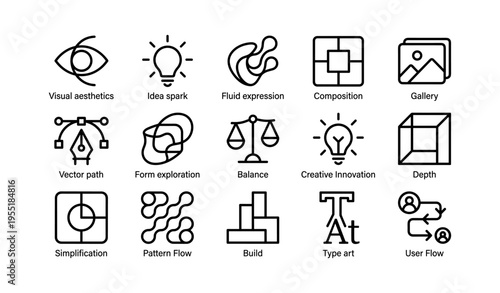 Creative symbols for design concepts and innovation ideas
