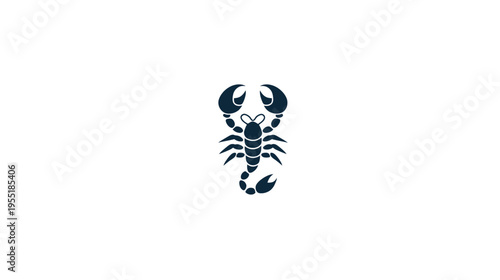 A stylized scorpion icon, rendered in a dark teal, centered against a clean white backdrop