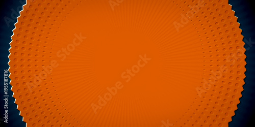 Wallpaper Mural Modern background illustration with a large orange circular shape featuring a serrated edge and dotted pattern on a dark backdrop Torontodigital.ca