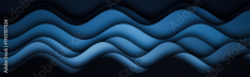 Wallpaper Mural Abstract background illustration with overlapping blue wave layers and dotted halftone pattern for modern corporate and technology design Torontodigital.ca