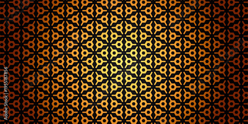 Wallpaper Mural Abstract background illustration with orange repeating shapes forming a technical lattice over a dark background for modern design Torontodigital.ca