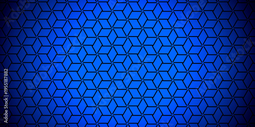 Wallpaper Mural Abstract blue geometric background illustration with repeating isometric rhombus shapes and glowing 3D cube effect for technology design Torontodigital.ca