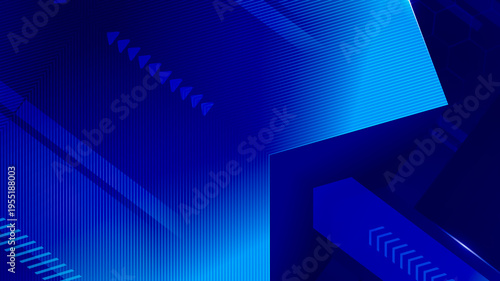 Wallpaper Mural Modern abstract background with blue geometric shapes, arrows and vertical stripe pattern illustration for technology design Torontodigital.ca