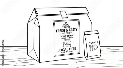 Efficient food delivery service packaging for fresh, ready-to-eat meals transported conveniently to customers