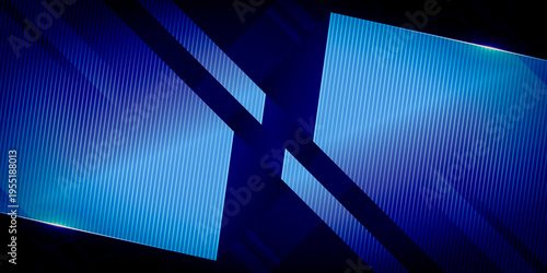 Wallpaper Mural Modern abstract background with glowing blue geometric shapes and diagonal stripe pattern illustration Torontodigital.ca