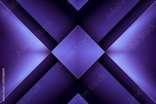 Wallpaper Mural Abstract purple geometric background with overlapping diagonal layers, square shapes, and metallic gradient lighting effects Torontodigital.ca