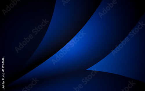 Wallpaper Mural Deep blue curved layers in a modern illustration background featuring soft lighting and elegant geometric shapes for professional corporate design Torontodigital.ca
