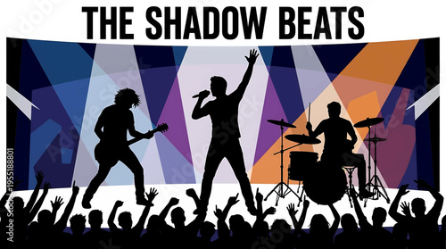 The Shadow Beats - Live Band Silhouette Performance with Dynamic Stage Lighting and Audience Cheers