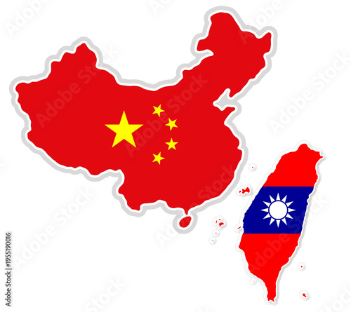 map of China and Taiwan sim...