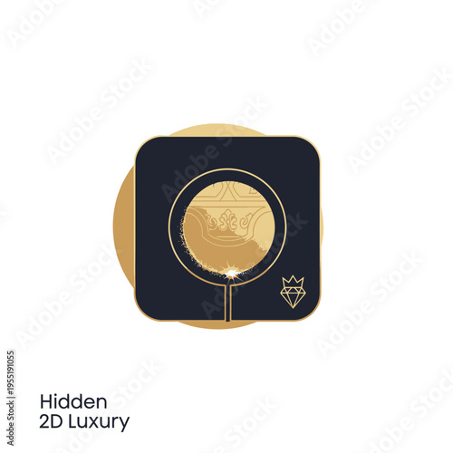 Black Square with Gold Coin Design.
