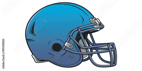 American Football Helmet Blue Color.